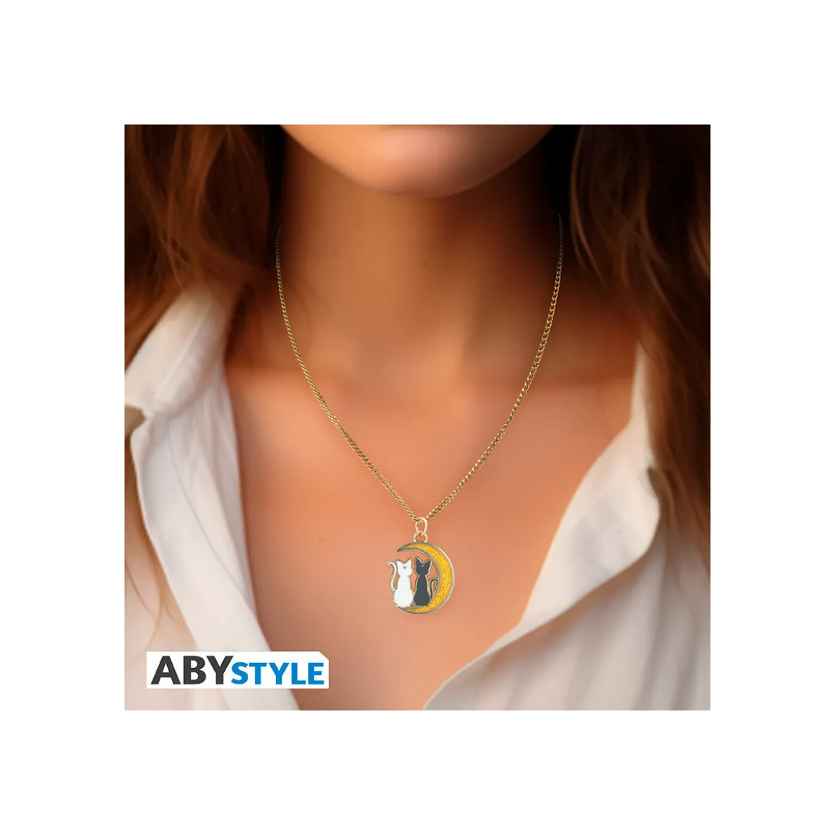 ABYstyle - SAILOR MOON Collier avec pendentif Chats sur la lune - Luna & Artemis