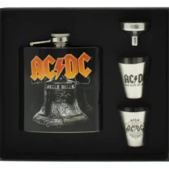 AC/DC - HELL BELLS - Flasque, 2 shooters et entonnoir métal Cadeau
