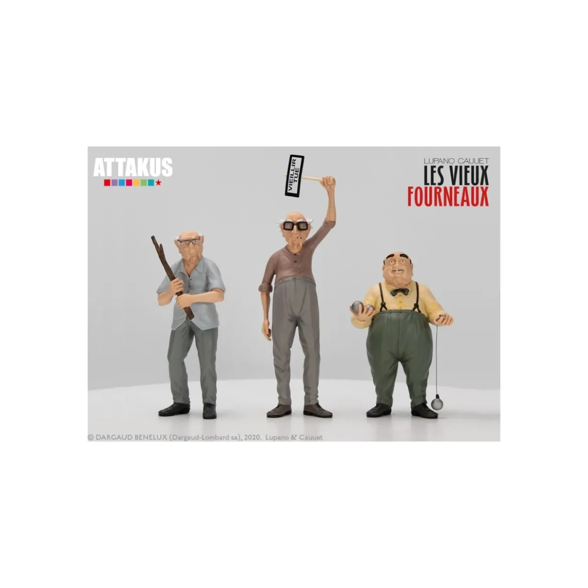Attakus - Les Vieux Fourneaux Pierrot Mimile et Antoine - coffret 3 statuettes resine