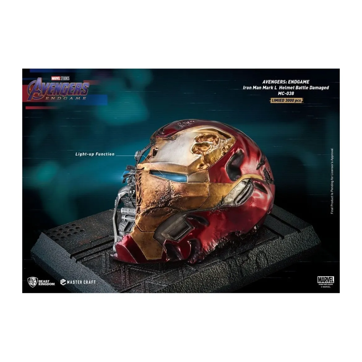 Beast Kingdom - Avengers Endgame Master Craft Iron Man Mark50 Helmet Battle Damaged