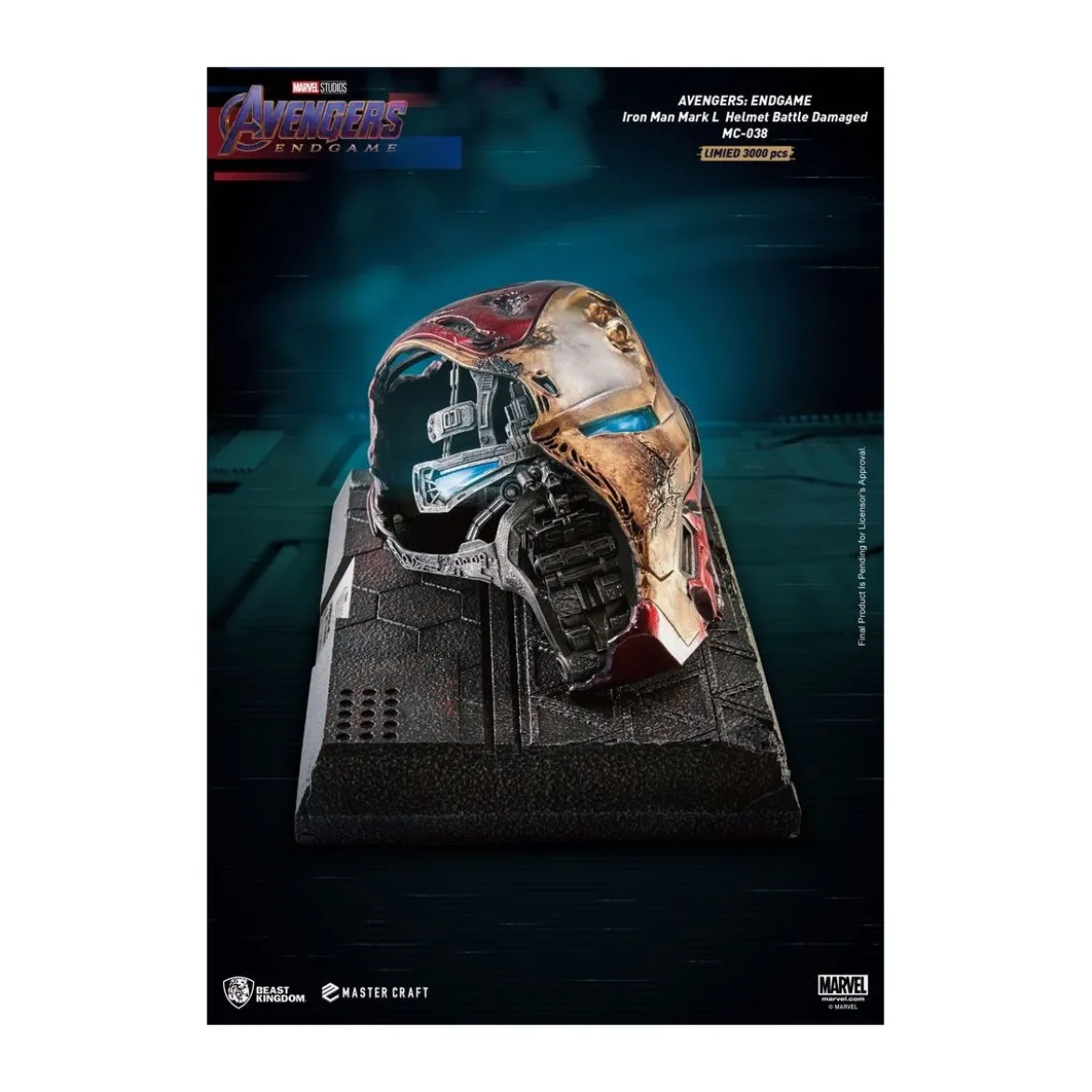 Beast Kingdom - Avengers Endgame Master Craft Iron Man Mark50 Helmet Battle Damaged