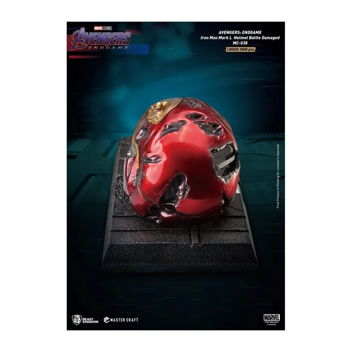 Beast Kingdom - Avengers Endgame Master Craft Iron Man Mark50 Helmet Battle Damaged