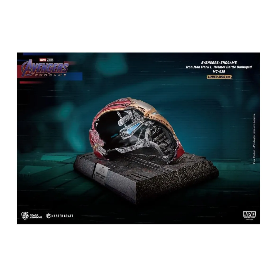 Beast Kingdom - Avengers Endgame Master Craft Iron Man Mark50 Helmet Battle Damaged
