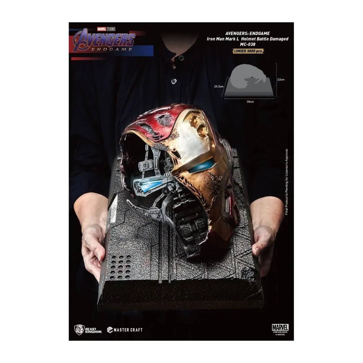 Beast Kingdom - Avengers Endgame Master Craft Iron Man Mark50 Helmet Battle Damaged