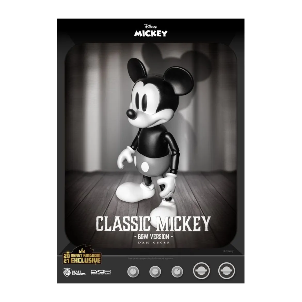 Beast Kingdom Disney Classic Figurine - Mickey Classic B&W Version - Dynamic Action Heroes 1/9