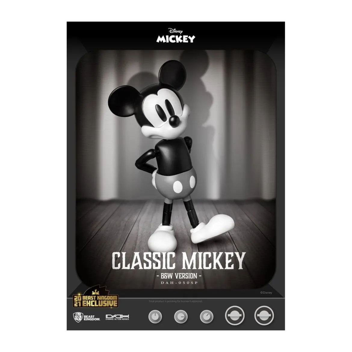Beast Kingdom Disney Classic Figurine - Mickey Classic B&W Version - Dynamic Action Heroes 1/9