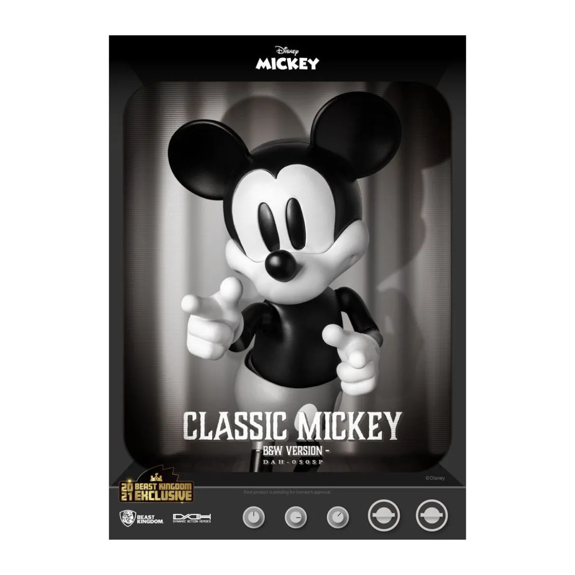 Beast Kingdom Disney Classic Figurine - Mickey Classic B&W Version - Dynamic Action Heroes 1/9