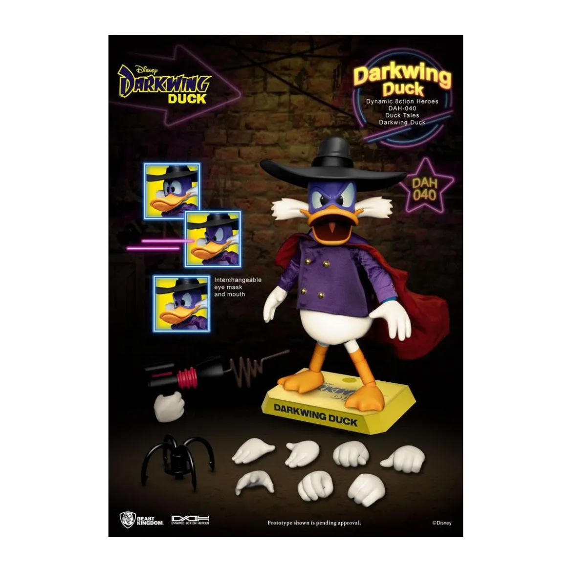 Beast Kingdom Disney Classic Figurine - Darkwing Duck - Dynamic Action Heroes 1/9