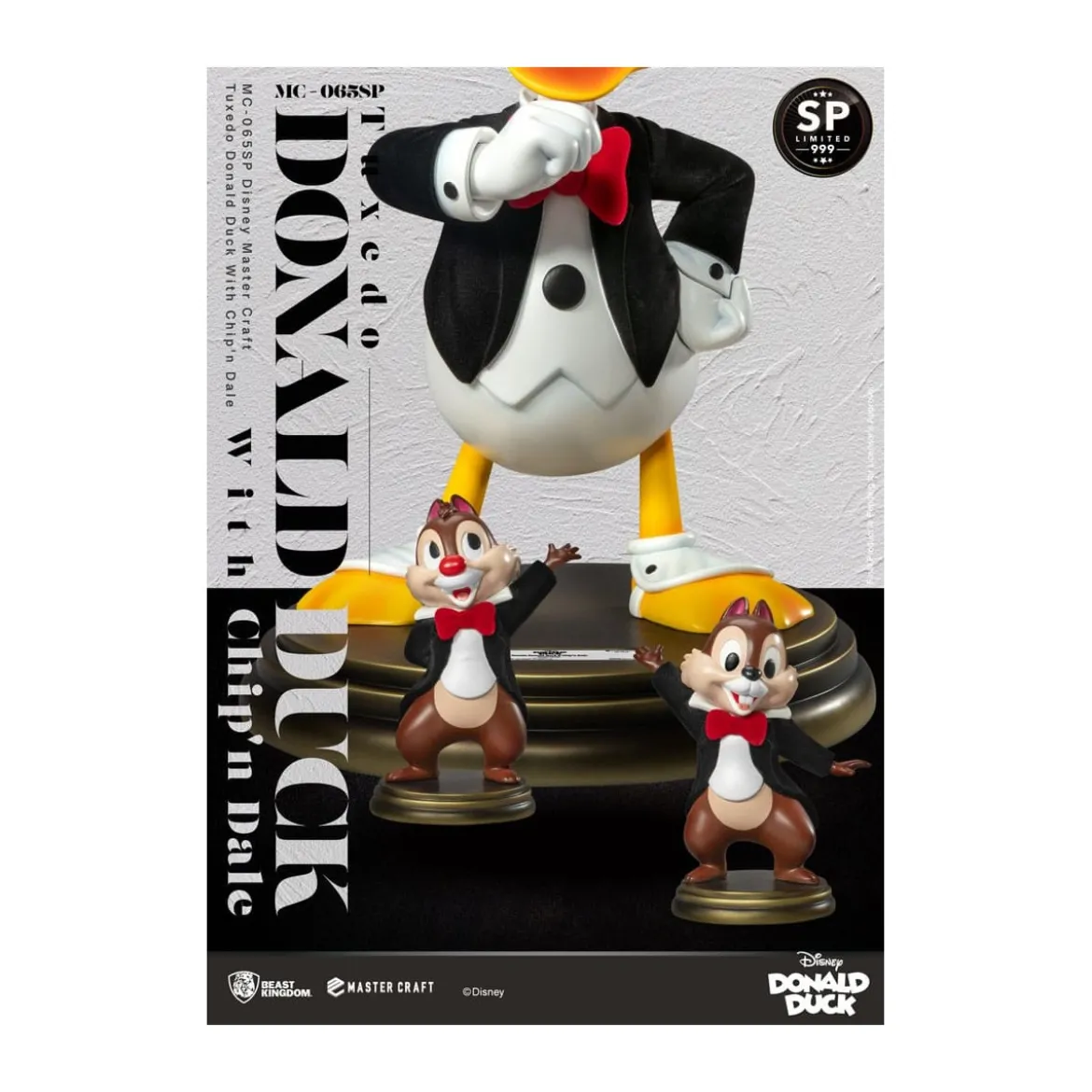 Beast Kingdom Disney 100th - Master Craft - Tuxedo Donald Duck with Ship & Dale Special Edition Statue - Tic & Tac
