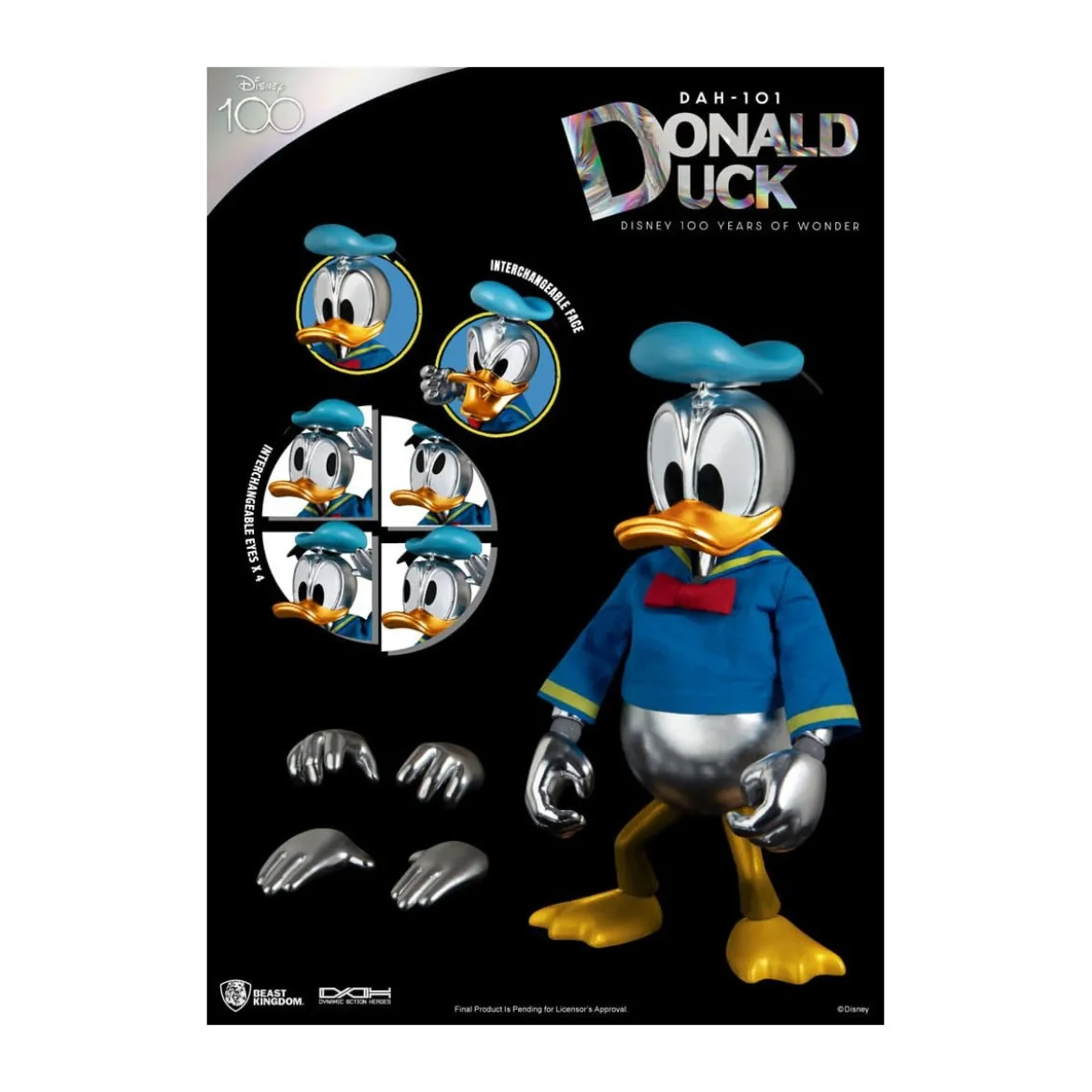 Beast Kingdom Disney 100 Years of Wonder - Donald Duck - Dynamic Action Heroes 1/9 - D100