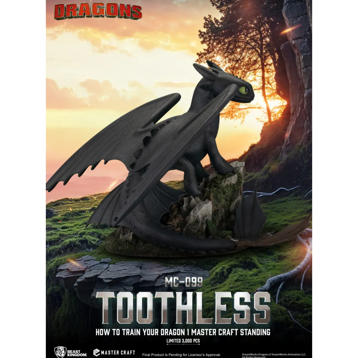 Beast Kingdom - How to Train your Dragon 1 - Mastercraft Standing Toothless - Krokmou