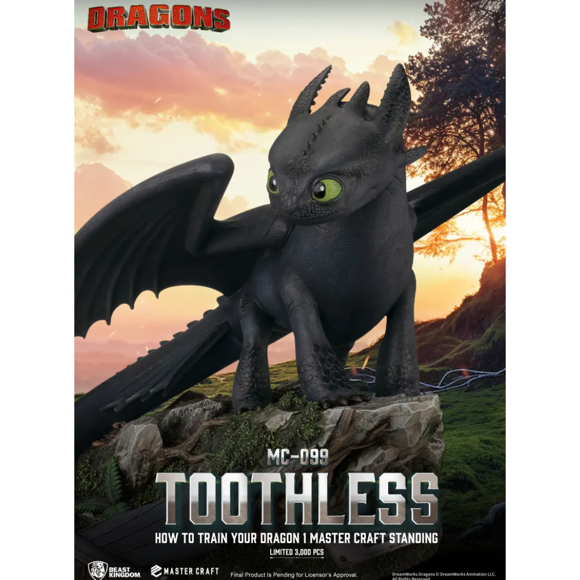 Beast Kingdom - How to Train your Dragon 1 - Mastercraft Standing Toothless - Krokmou