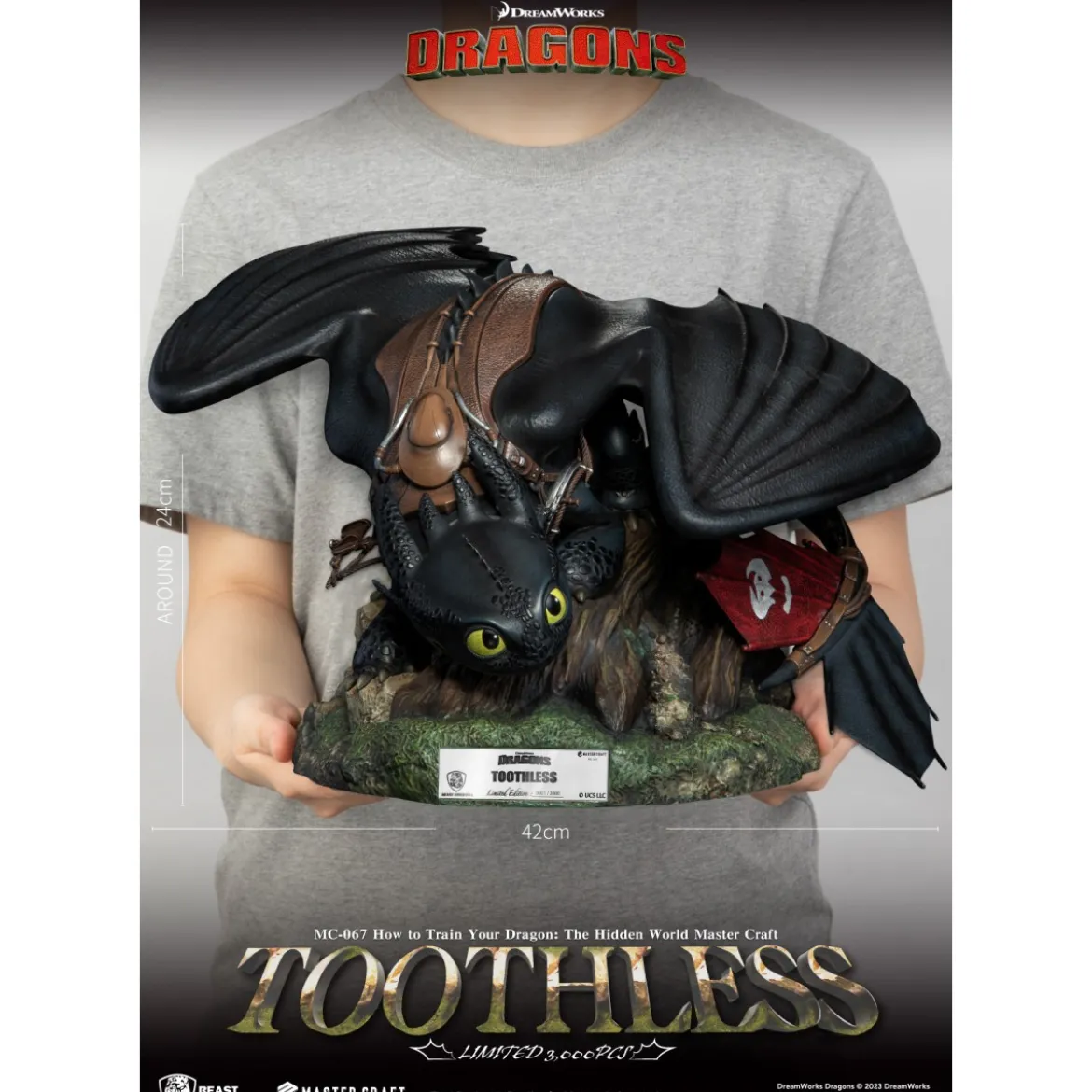 Beast Kingdom - How to Train your Dragon: The Hidden World Master Craft Toothless - Krokmou Dragons 2