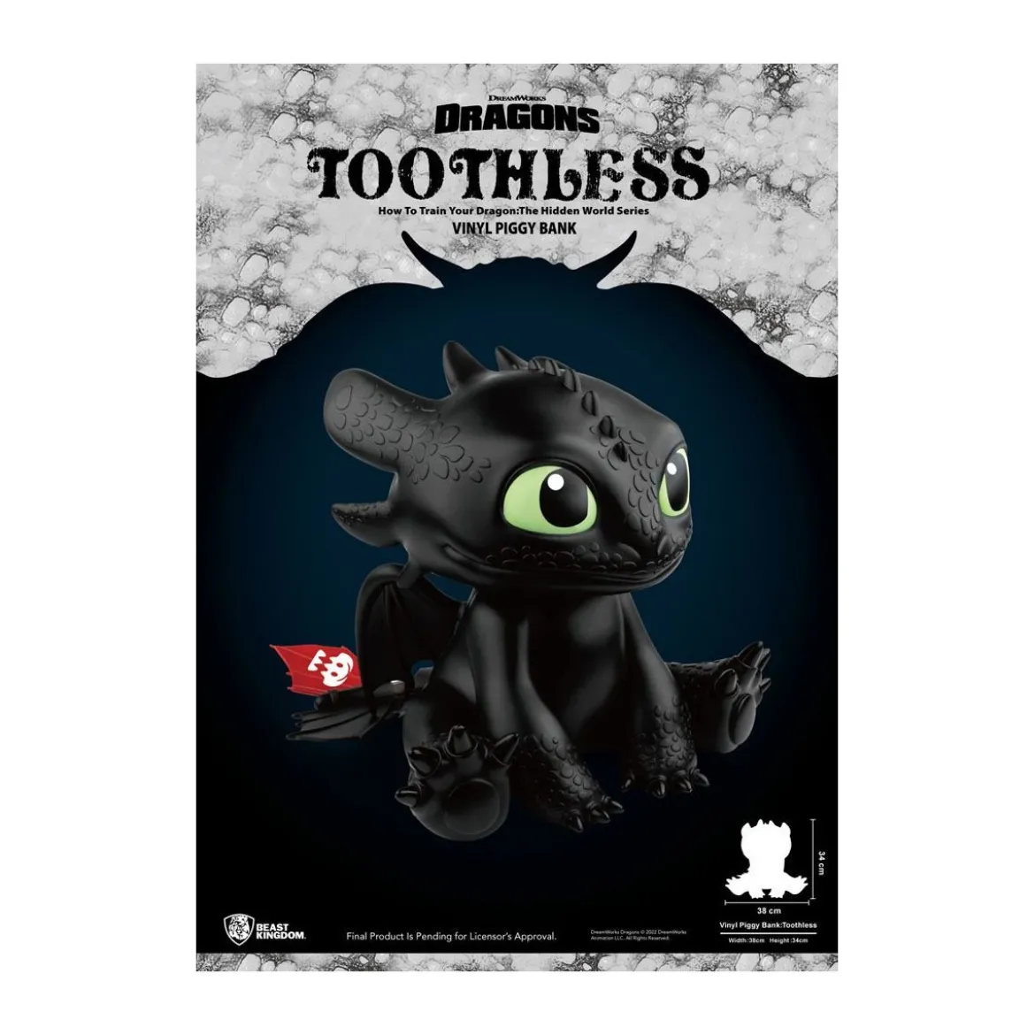 Beast Kingdom Tirelire geante Toothless Crocmou - How to train your Dragon
