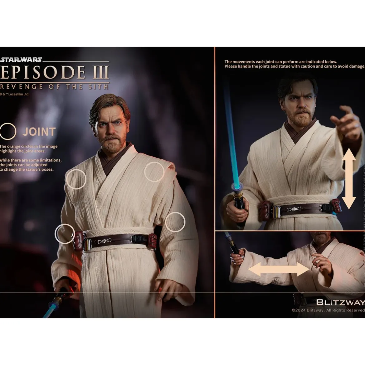 Blitzway Superb Scale Statue - Obi-Wan Kenobi Standard Version 1/4 - Star Wars Episode III