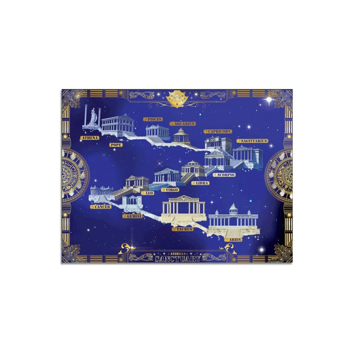 Cartoon Kingdom - Saint Seiya Golden Poster Sanctuaire 40X30cm - Les Chevaliers du Zodiaque