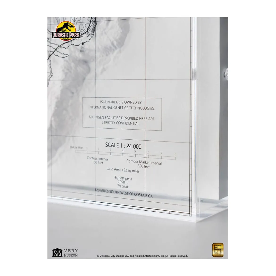 ECC Elite Creature Collectibles - Jurassic Park Carte topographique Isla Nublar