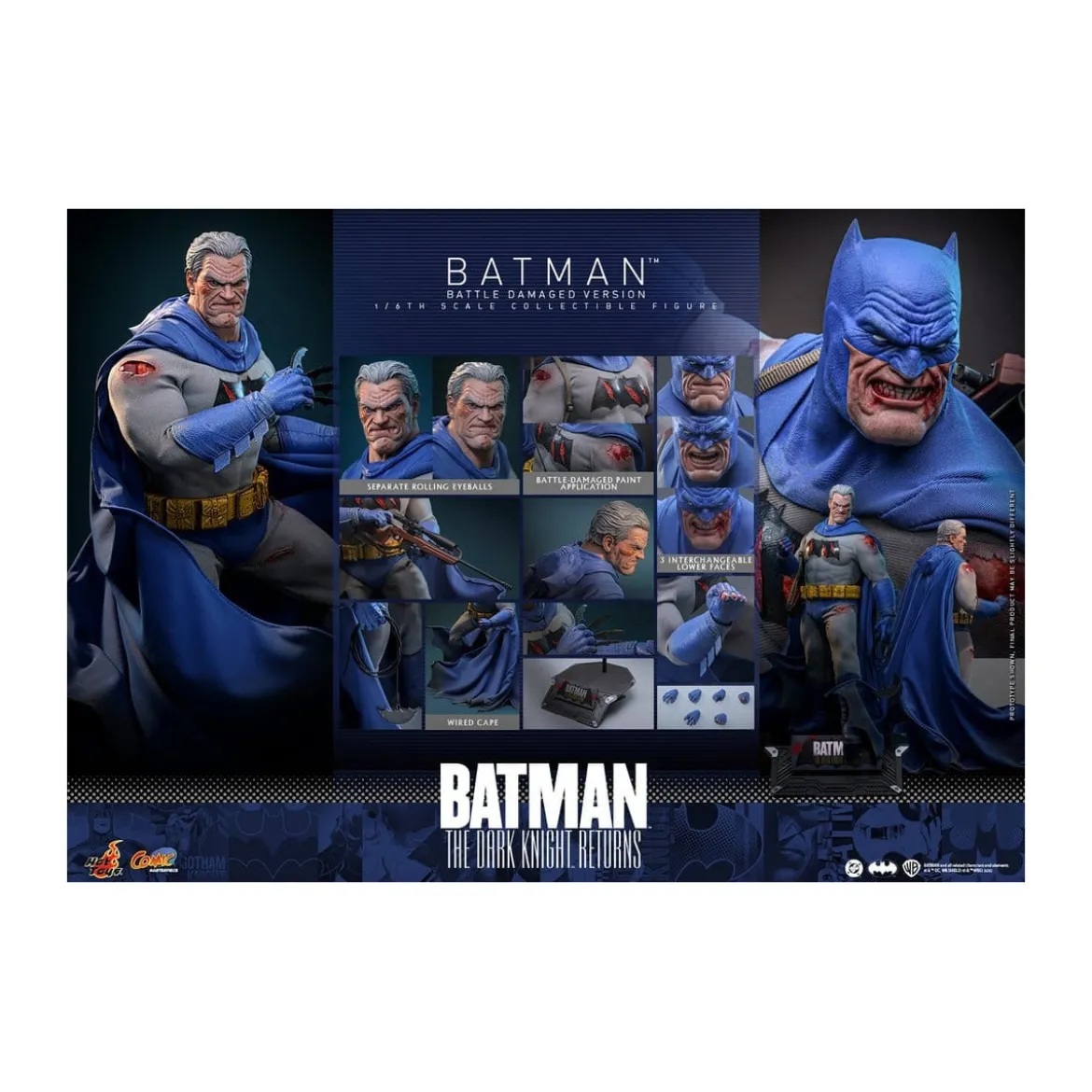 Hot Toys - BATMAN - Batman: The Dark Knight Returns (Battle Damaged Version) Comic Masterpiece 1/6