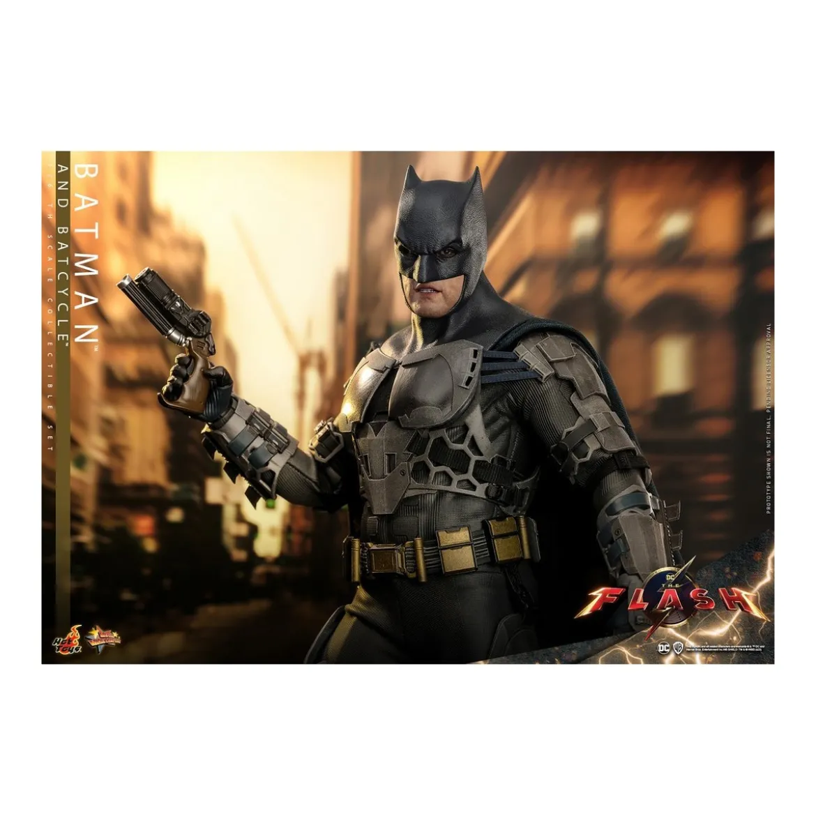 Hot Toys - DC Comics - Batman (Affleck) and Batcycle 1:6 Scale Figure Set The Flash - Movie Masterpiece 1/6