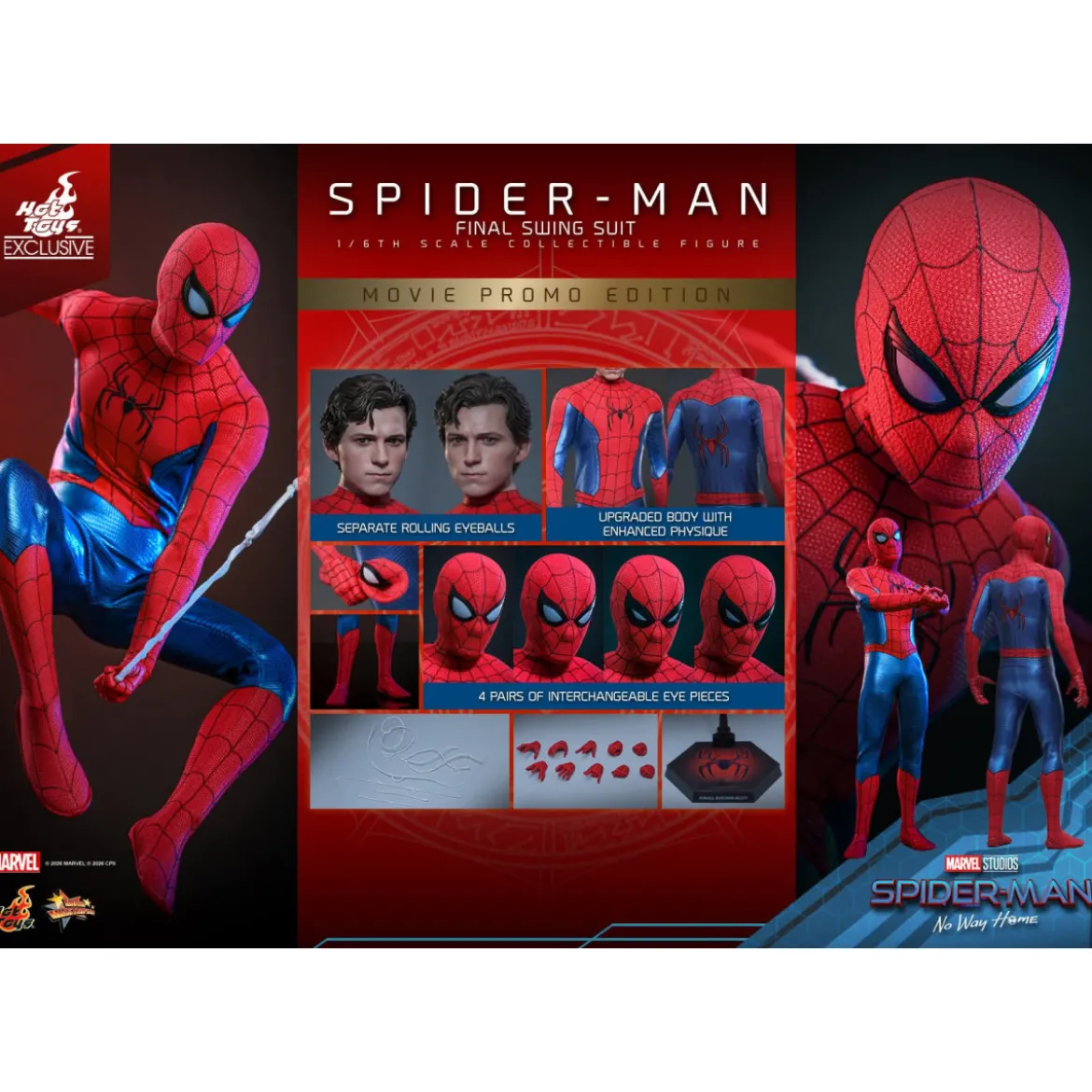 Hot Toys Exclusive - Spider-Man (Final Swing Suit) (Movie Promo Edition) 1/6 MMS862 - Marvel's Spider-Man: No Way Home