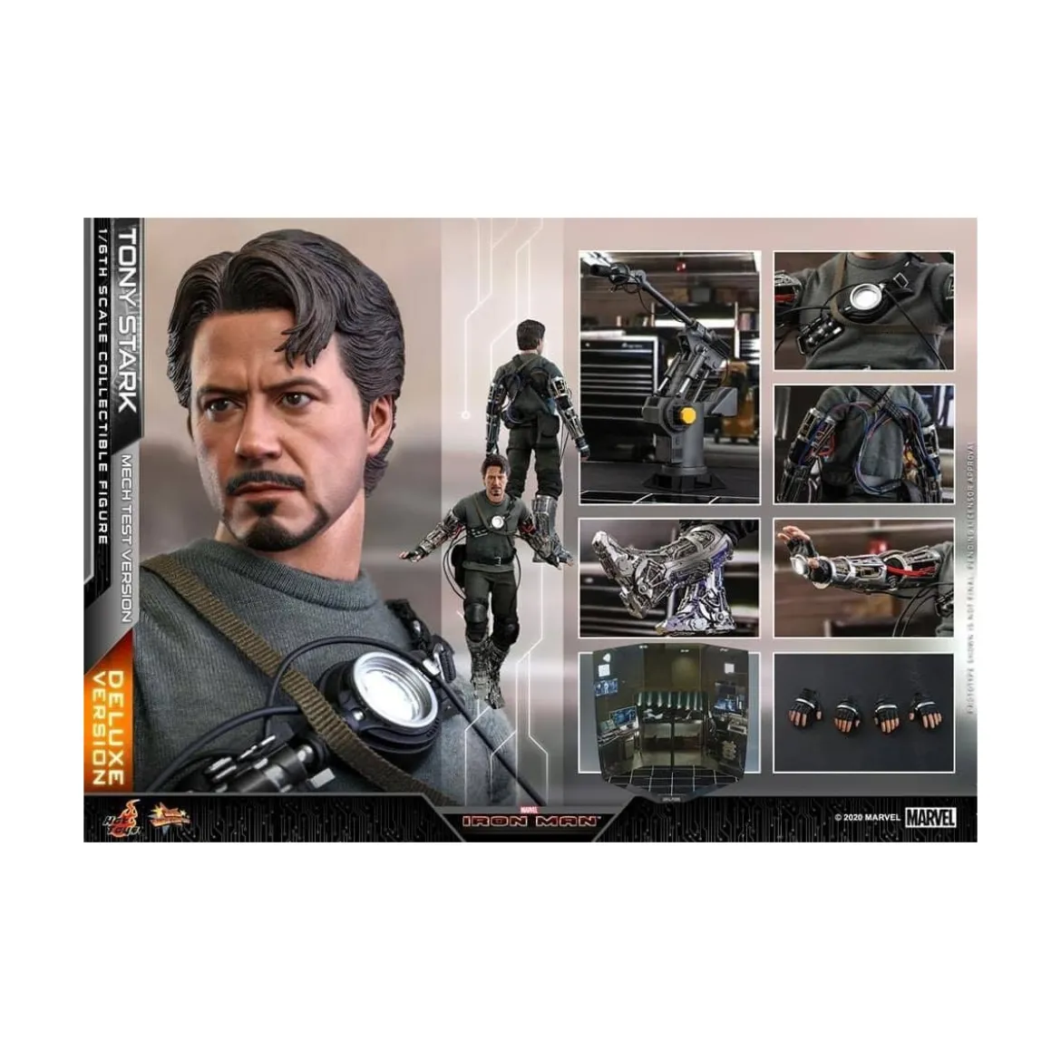 Hot Toys Iron man - Tony Stark Mech Test Deluxe Version MMS - 1/6