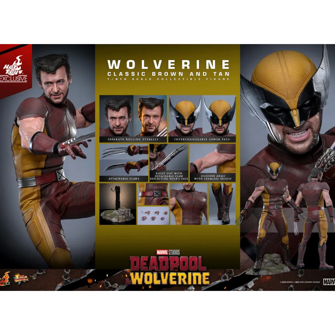 Hot Toys Marvel Deadpool & Wolverine - Wolverine (Classic Brown and Tan) MMS 1/6 Exclusive Edition