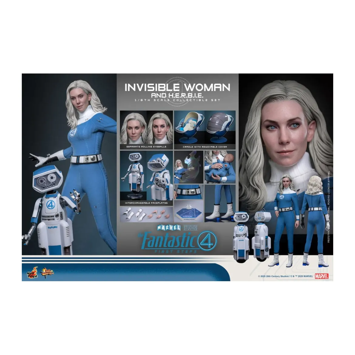 Hot Toys Marvel - Fantastic Four: First Steps - Invisible Woman & H.E.R.B.I.E. MMS 1/6 - Sue Storm