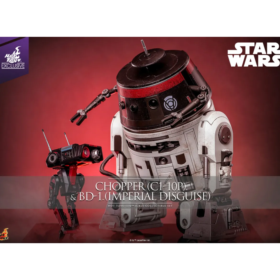 Hot Toys Star Wars - Chopper (C1-10P) & BD-1 (Imperial Disguise) - Rebels Hot Toys Exclusive