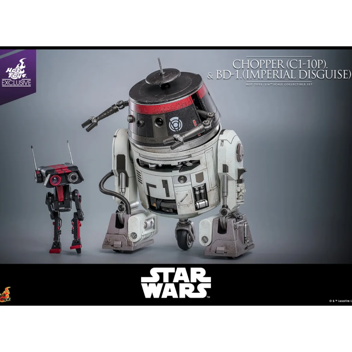 Hot Toys Star Wars - Chopper (C1-10P) & BD-1 (Imperial Disguise) - Rebels Hot Toys Exclusive