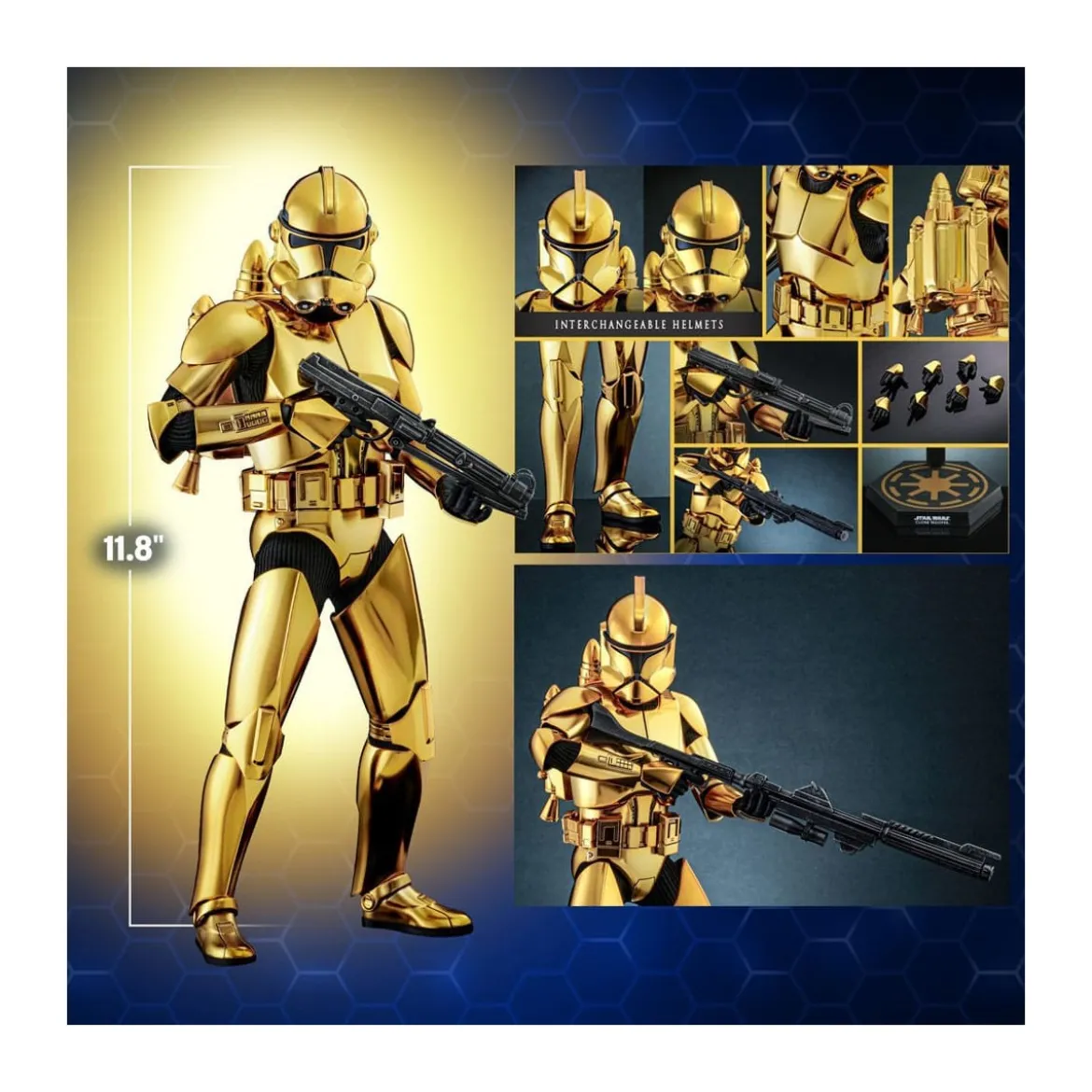 Hot toys Star Wars - Clone Trooper Gold Chrome Version 1/6 Toy Fair Exclusive