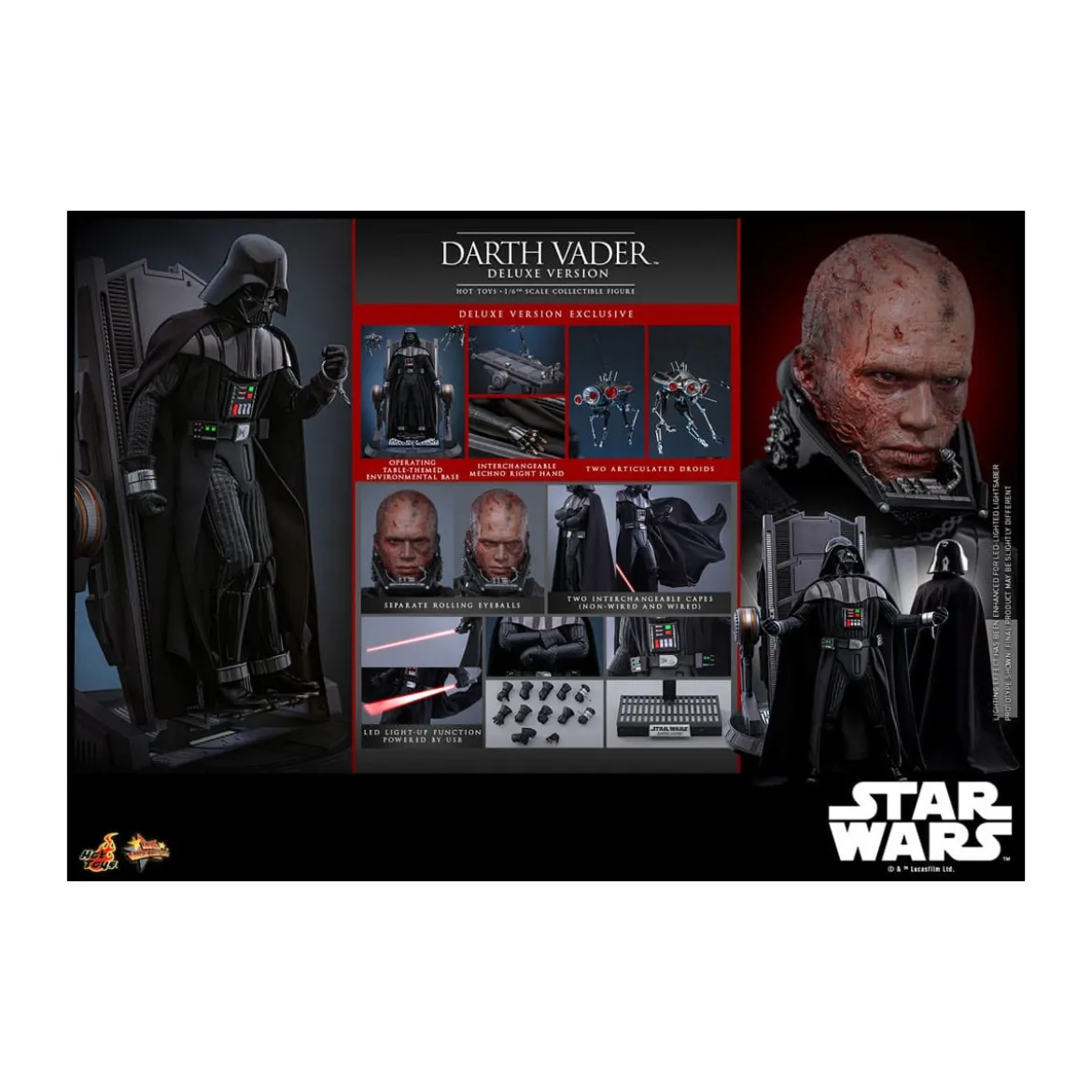 Hot toys Star Wars: Darth Vader Deluxe Version MMS 1/6 - épisode III : La Revanche des Sith