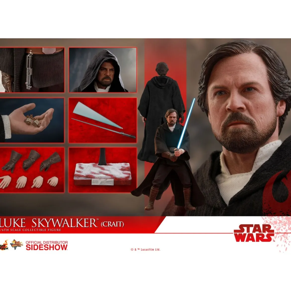 Hot Toys Star Wars 8 Luke Skywalker Crait1/6 - occasion
