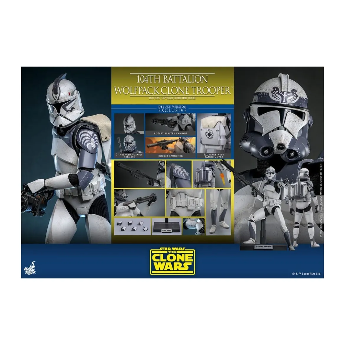 Hot Toys Star Wars - 104th Battalion Wolfpack Clone Trooper Deluxe Version - The Clone Wars 1/6