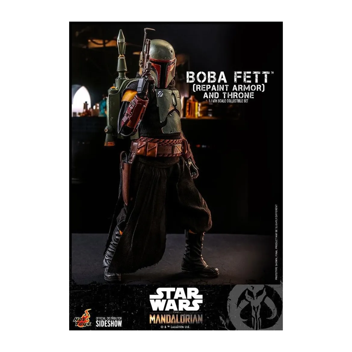 Hot Toys Star Wars The Mandalorian - Boba Fett (Repaint Armor) and Throne 1/6 TMS056