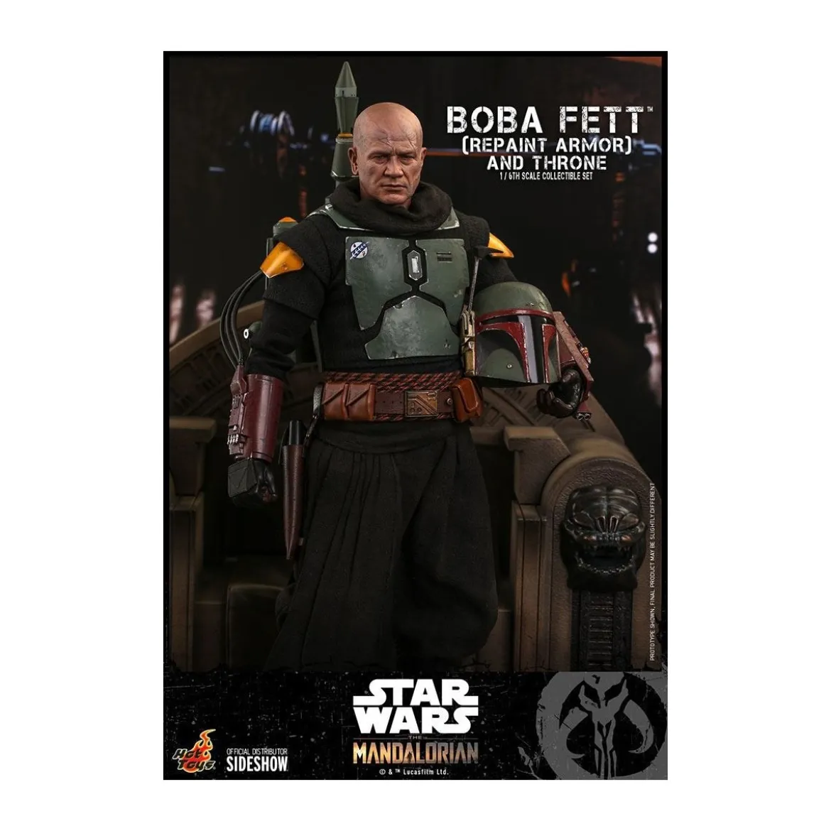 Hot Toys Star Wars The Mandalorian - Boba Fett (Repaint Armor) and Throne 1/6 TMS056