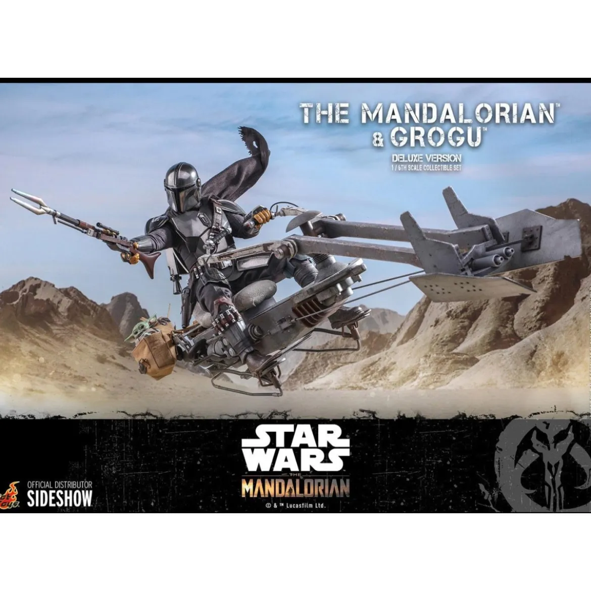 Hot Toys Star Wars The Mandalorian pack 2 figurines 1/6 The Mandalorian & Grogu Deluxe Version