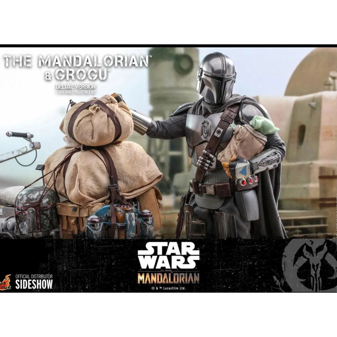 Hot Toys Star Wars The Mandalorian pack 2 figurines 1/6 The Mandalorian & Grogu Deluxe Version