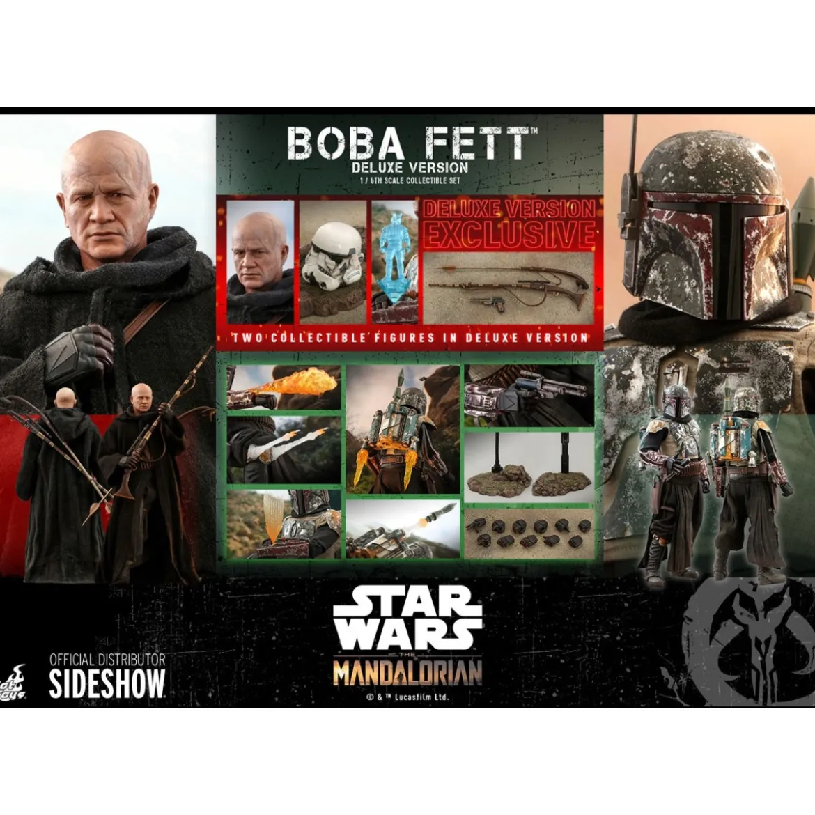 Hot Toys Star Wars The Mandalorian Boba Fett Deluxe Version 1/6 Movie Masterpiece