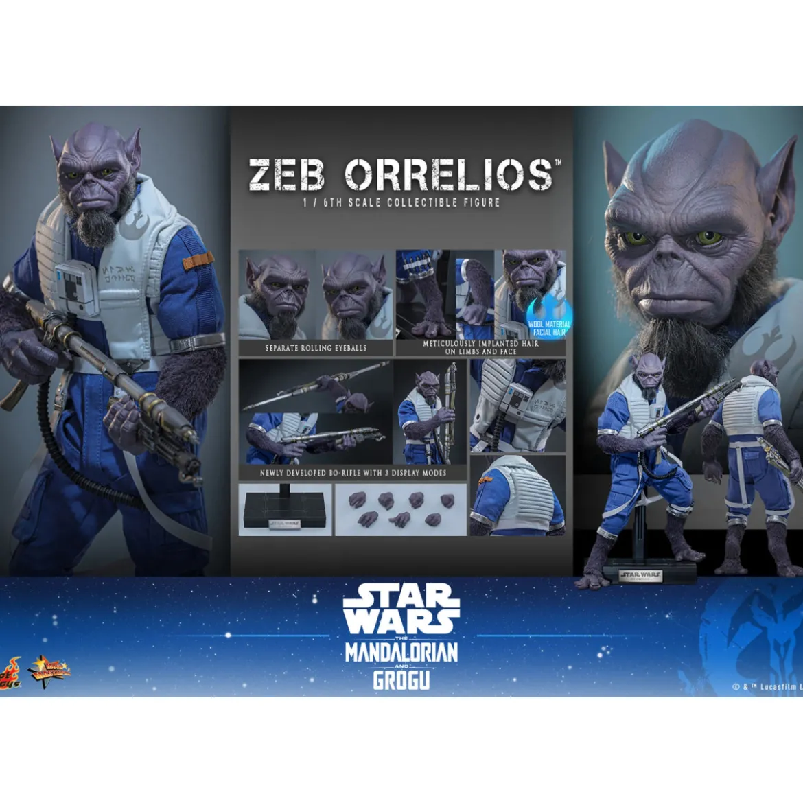 Hot Toys Star Wars - Zeb Orrelios 1/6 MMS876 - Star Wars: The Mandalorian & Grogu