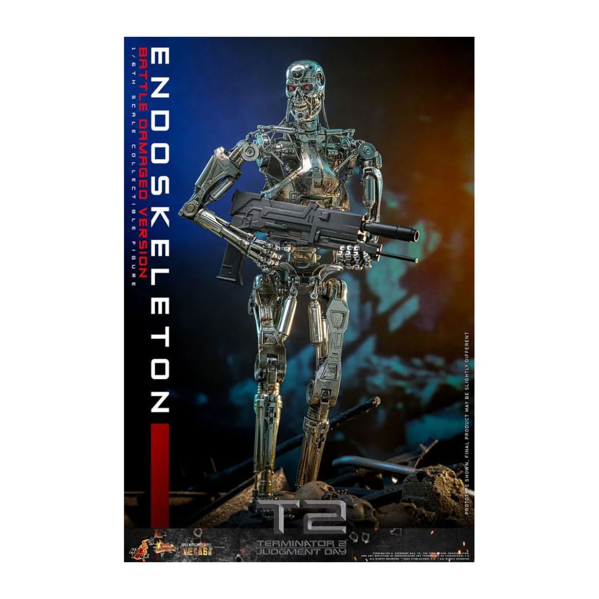 Hot Toys - Terminator 2: Judgment Day MMS 1/6 - Endoskeleton (Battle Damaged Version) Die cast MMS840D77