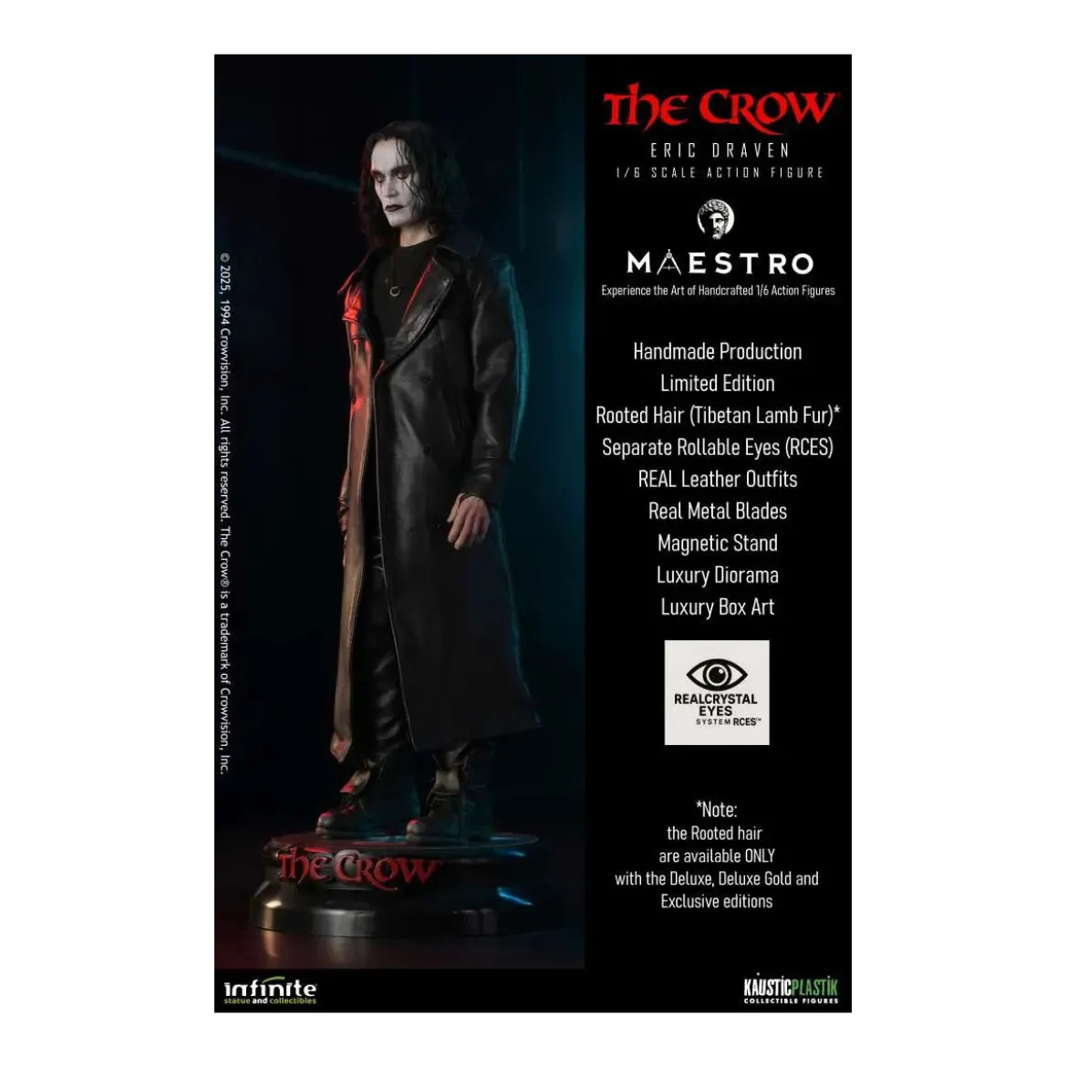 Infinite Statue X Kaustic Plastik - Maestro - Eric Draven Luxury Action Figure Deluxe Edition 1/6 - The Crow