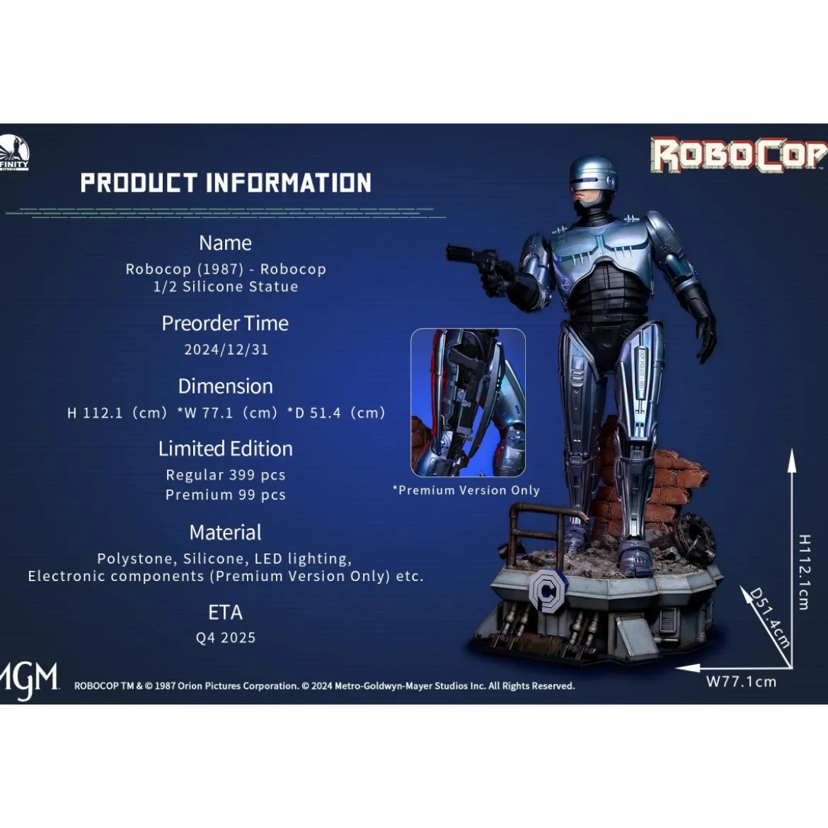 Infinity Studio - Robocop 1/2 Scale Statue Premium Version
