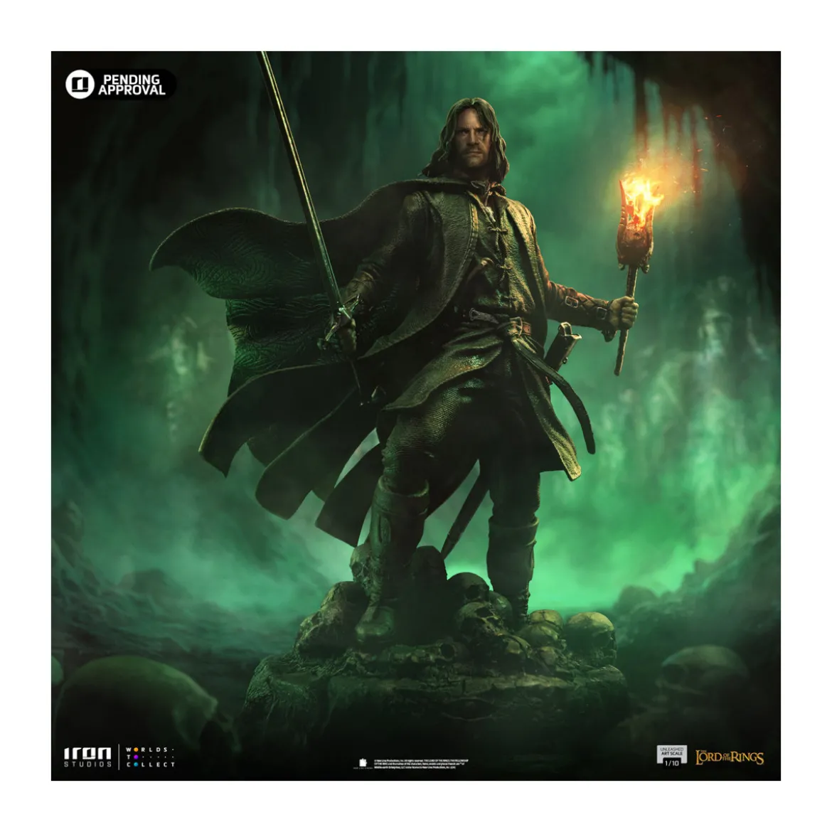 Iron Studios - Aragorn Unleashed - Le Seigneur des Anneaux - LOTR Unleashed Art Scale 1/10