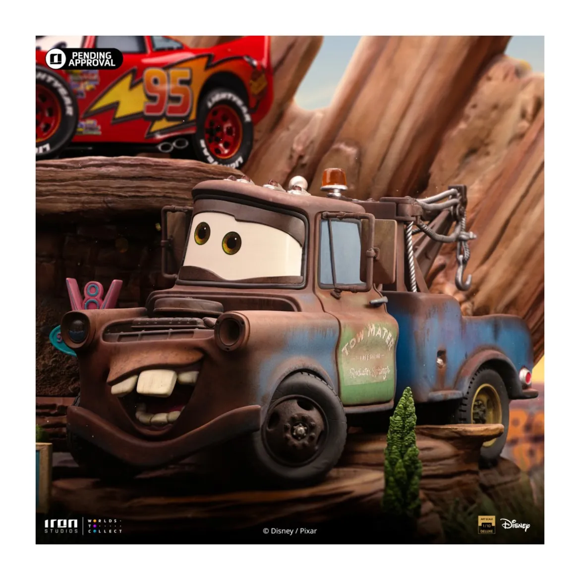 Iron Studios - Disney Pixar - Deluxe Art Scale Lightning McQueen & Tow Mater 1/10 - Cars