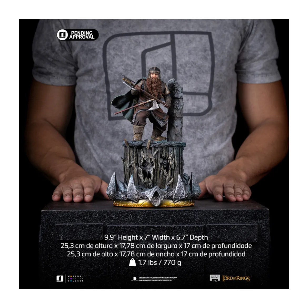Iron Studios - Gimli Unleashed - Le Seigneur des Anneaux - LOTR Unleashed Art Scale 1/10