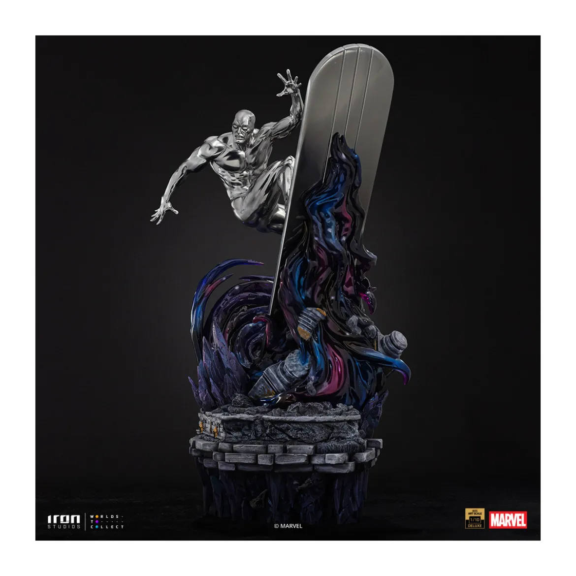 Iron Studios Marvel - Silver Surfer Deluxe Art Scale 1/10 - Infinity Gauntlet Diorama