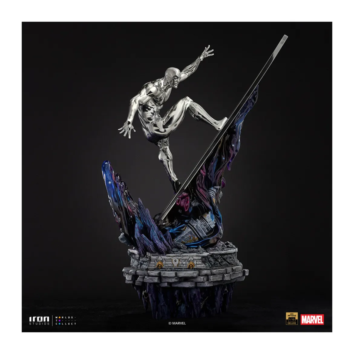 Iron Studios Marvel - Silver Surfer Deluxe Art Scale 1/10 - Infinity Gauntlet Diorama