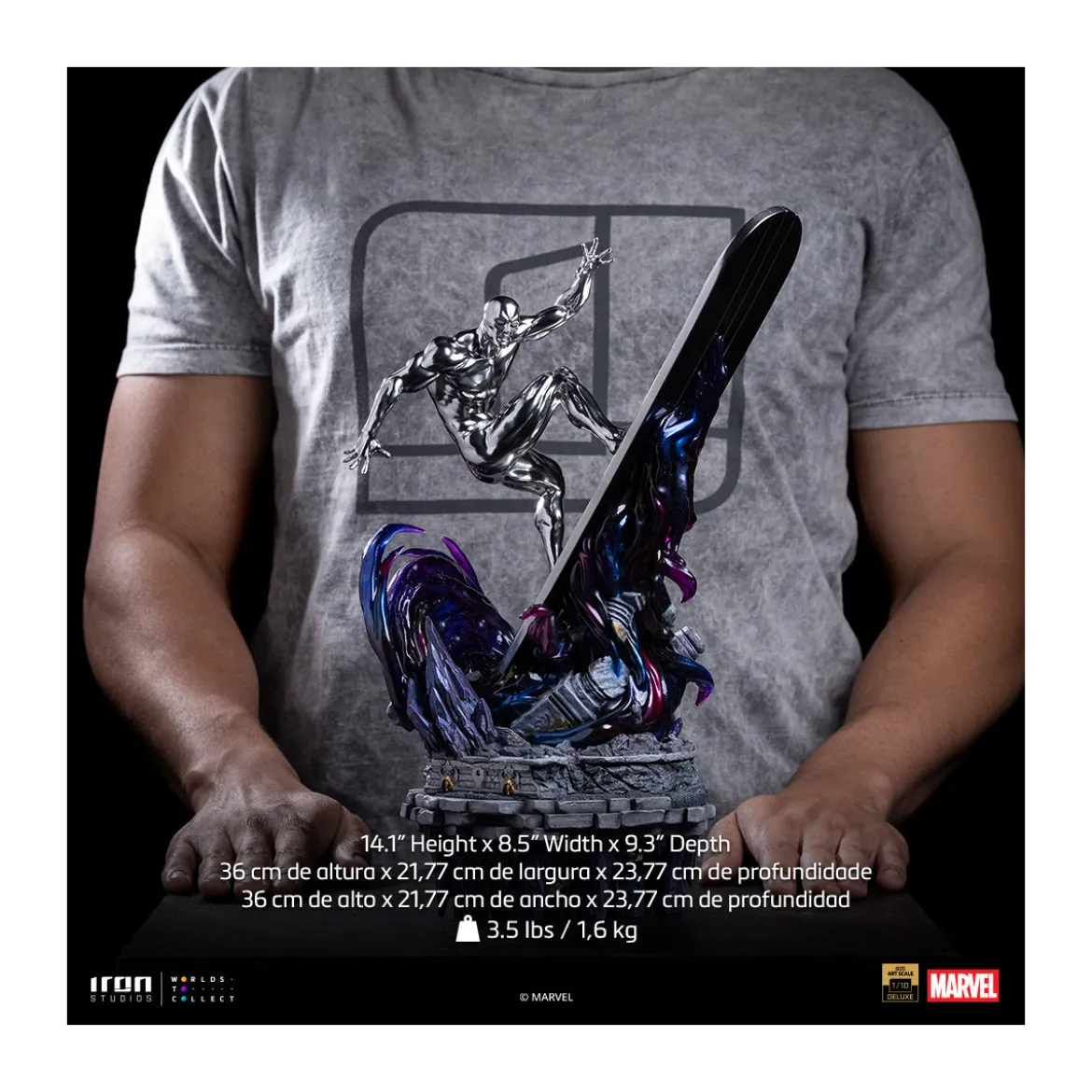 Iron Studios Marvel - Silver Surfer Deluxe Art Scale 1/10 - Infinity Gauntlet Diorama