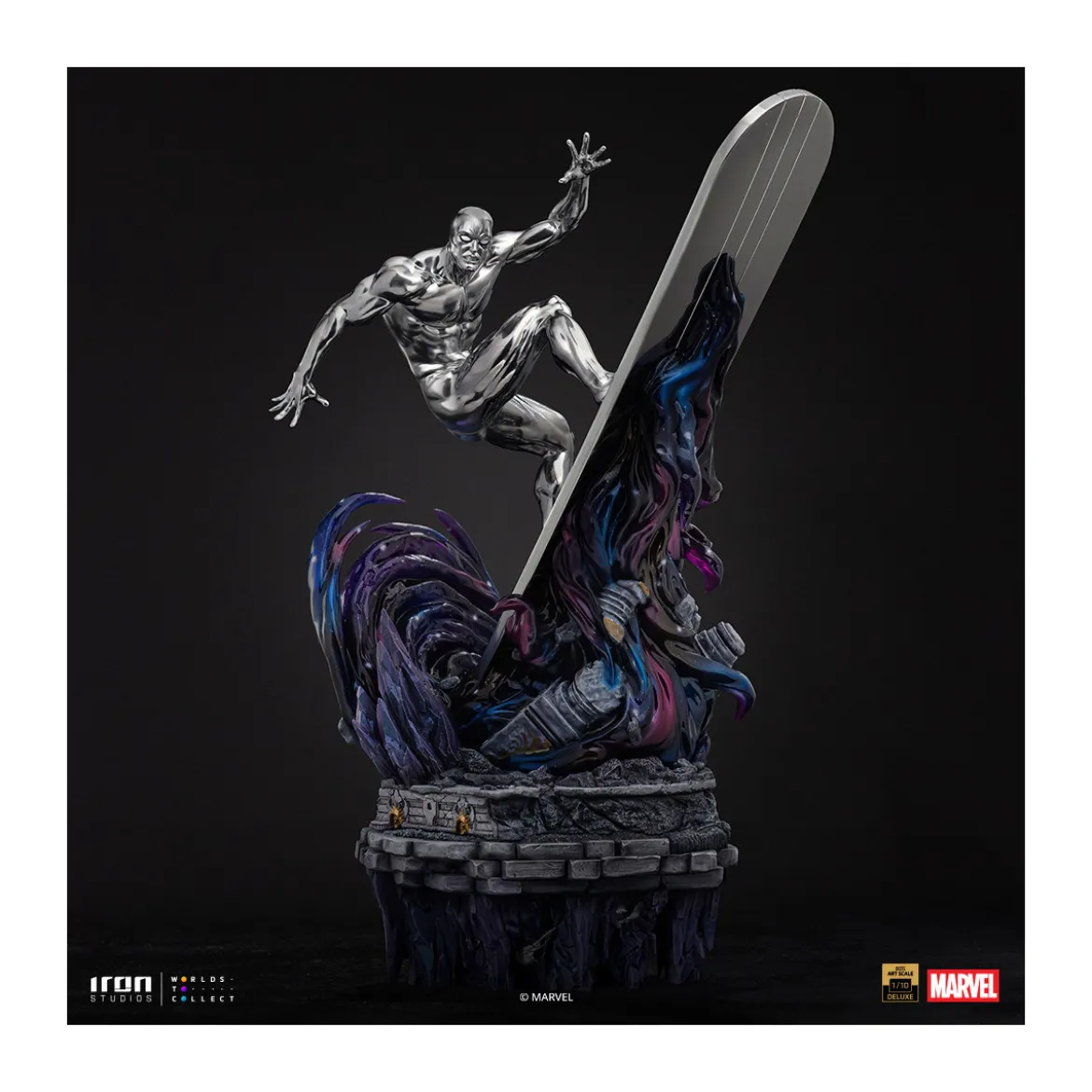 Iron Studios Marvel - Silver Surfer Deluxe Art Scale 1/10 - Infinity Gauntlet Diorama