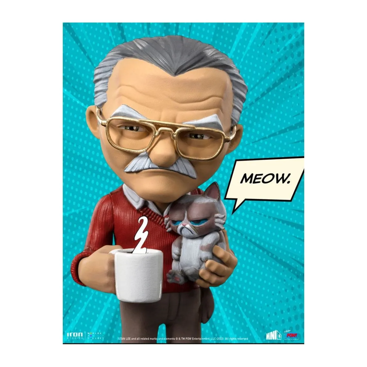 Iron Studios - Stan Lee figurine with Grumpy cat - Mini Co.